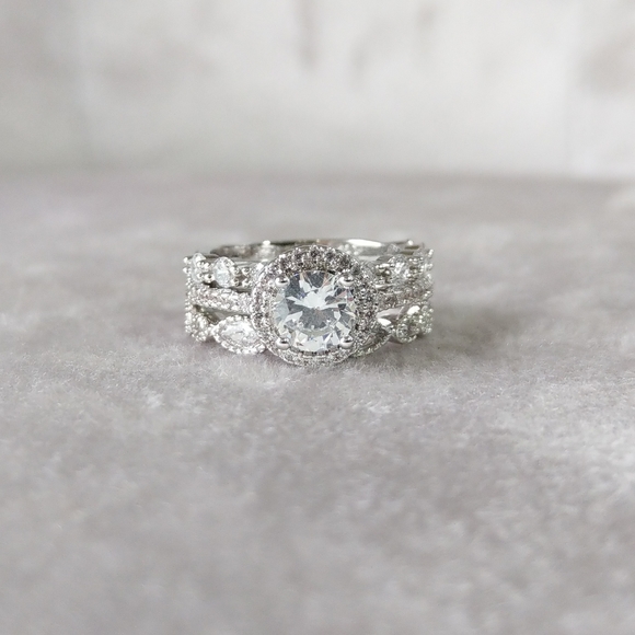 💎NEW💎3 PC S925 SIMULATED DIAMOND RING SET - Picture 4 of 10